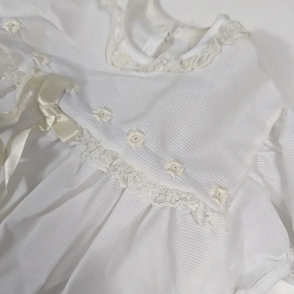 Vtg Madona Christening Dress Jacket Baby Girls Sz 6-12m White Wedding Foraml